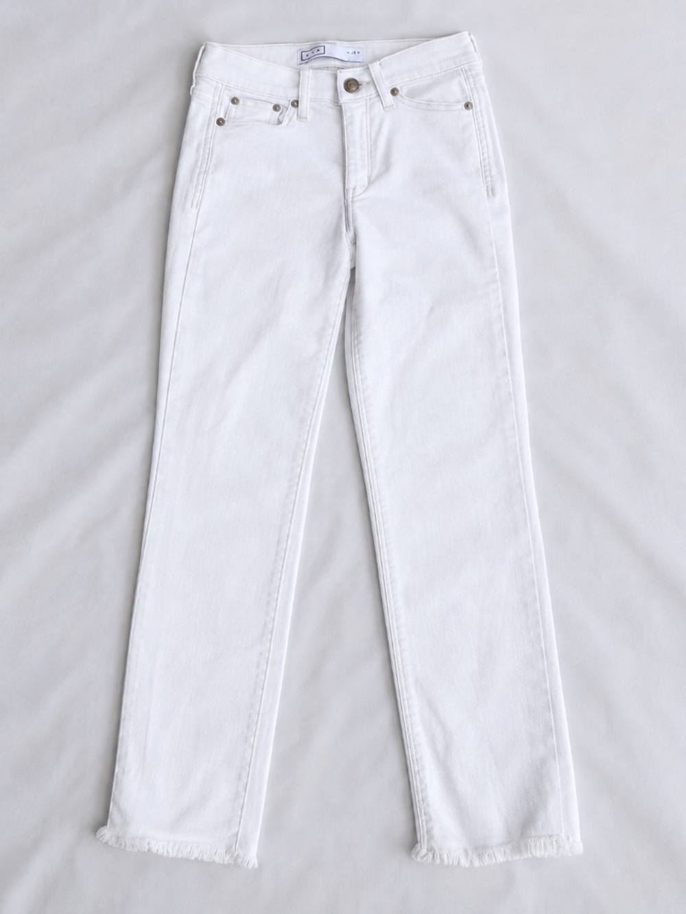 AYR White Cropped Straight Leg Raw Hem Jeans Size 25